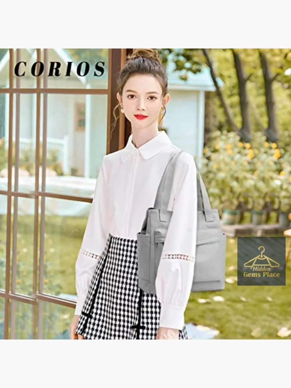 Canvas Tote Handbag with Multi-Pockets Lightweight Casual Everyday Essential